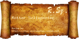 Rotter Szilveszter névjegykártya